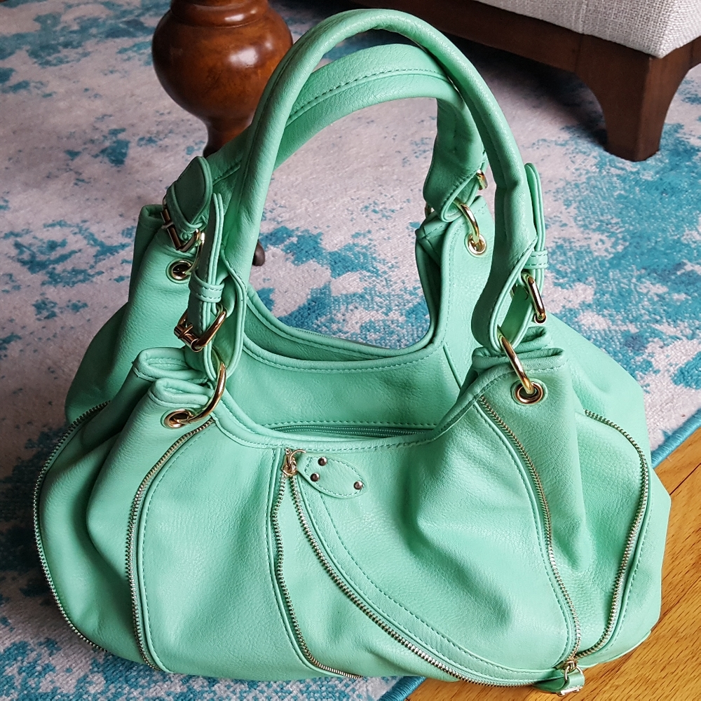 JustFab Brooklyn Bridge Handbag - Mint Green